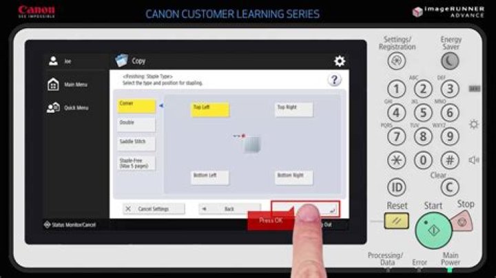 Scanner quickmenu interface