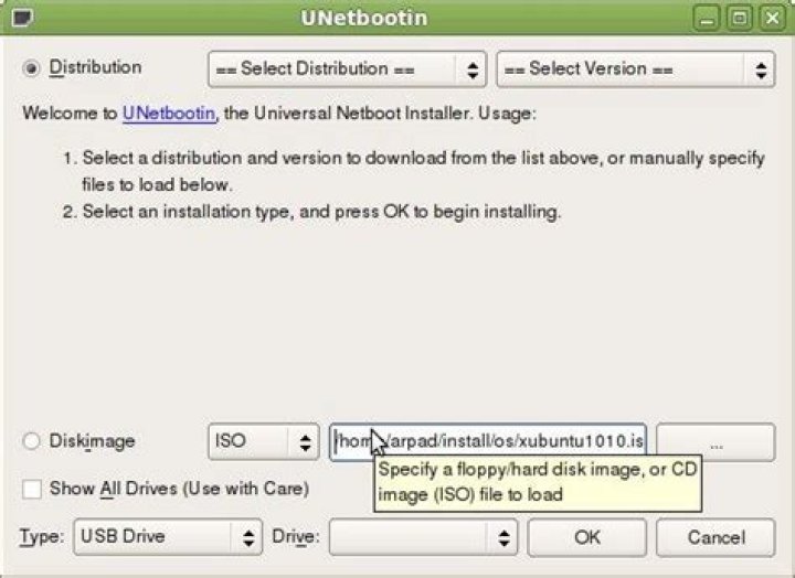 Screenshot from unetbootin homepage