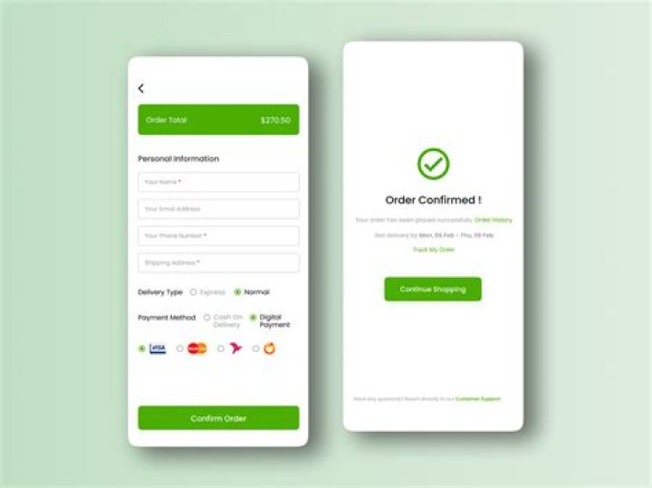 Screenshot of confirmation screen