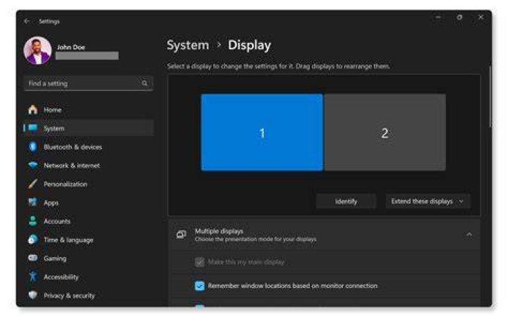 Screenshot of my display options