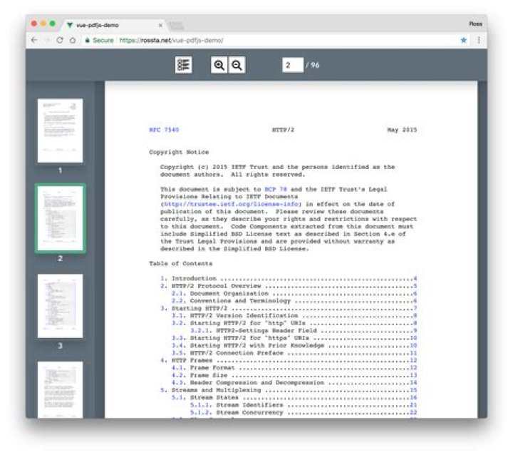 screenshot of pdf.js with pdfbug’s Font Inspector active