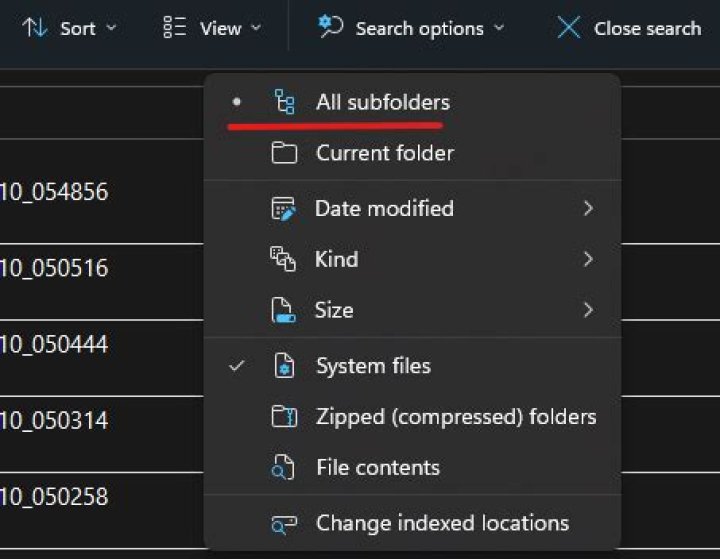 Search All subfolders