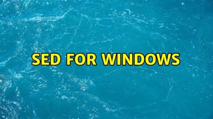 Sed for windows