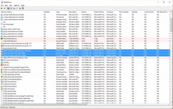 SehllExView disable Adobe in context menu