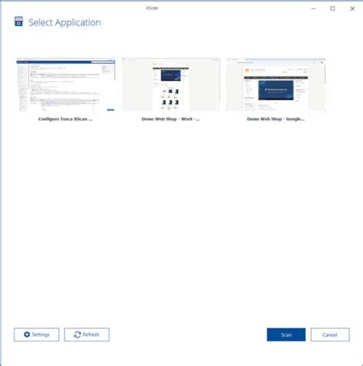 Select application window