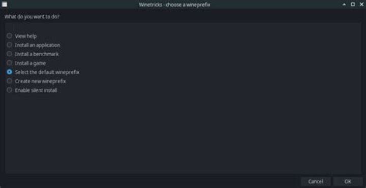 Select default wineprefix