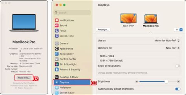 Select Displays from the list