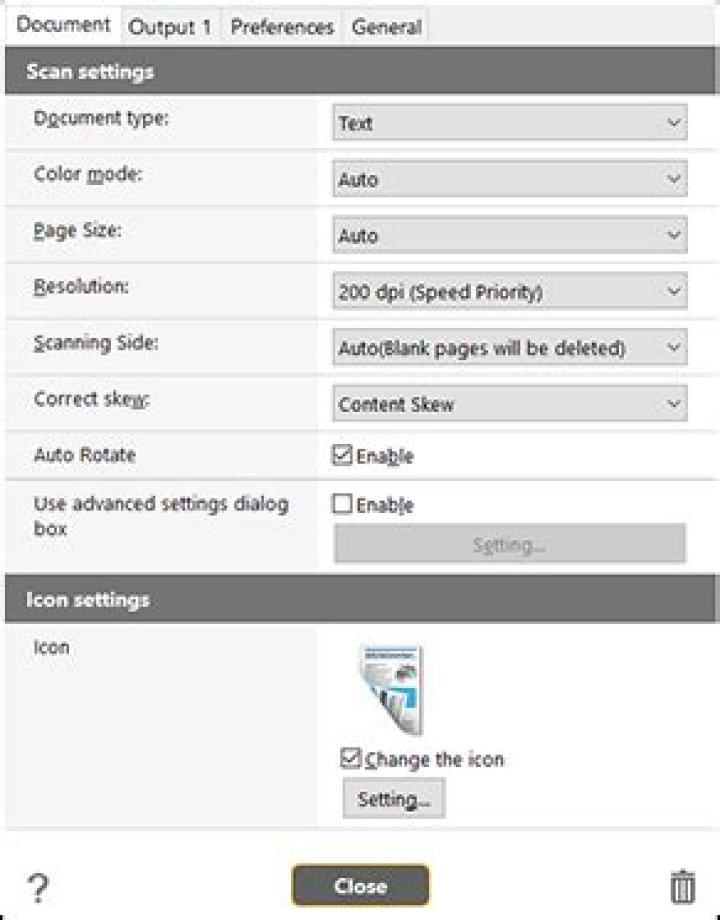 Select Document Settings
