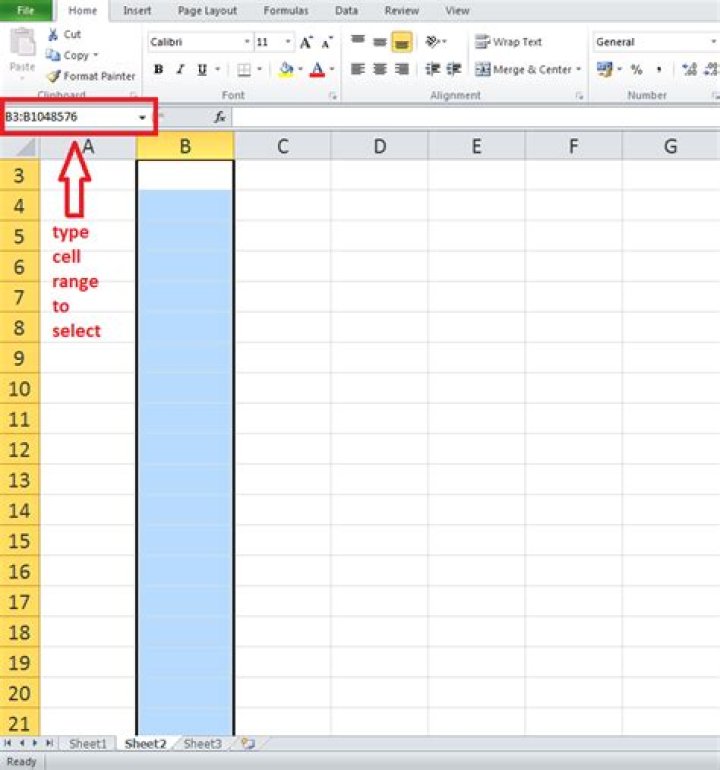 Selecting whole column except first X (header) cells in Excel