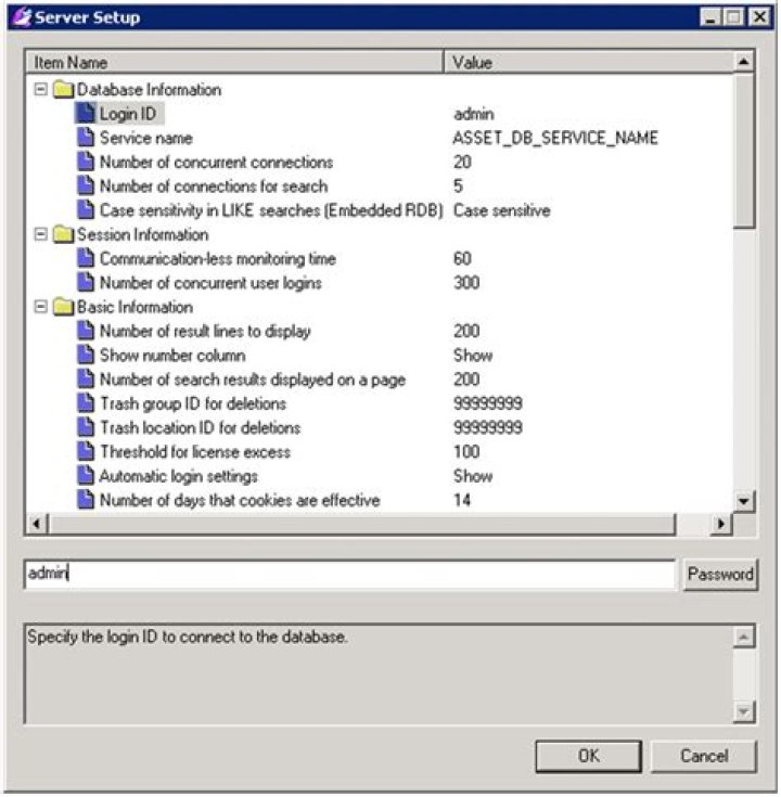 Server Setup Dialog