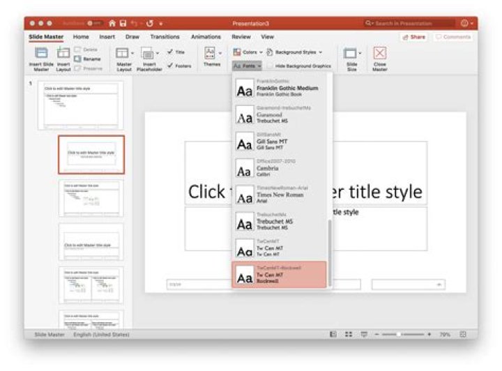 Set a master font in PowerPoint to a non-predefined font