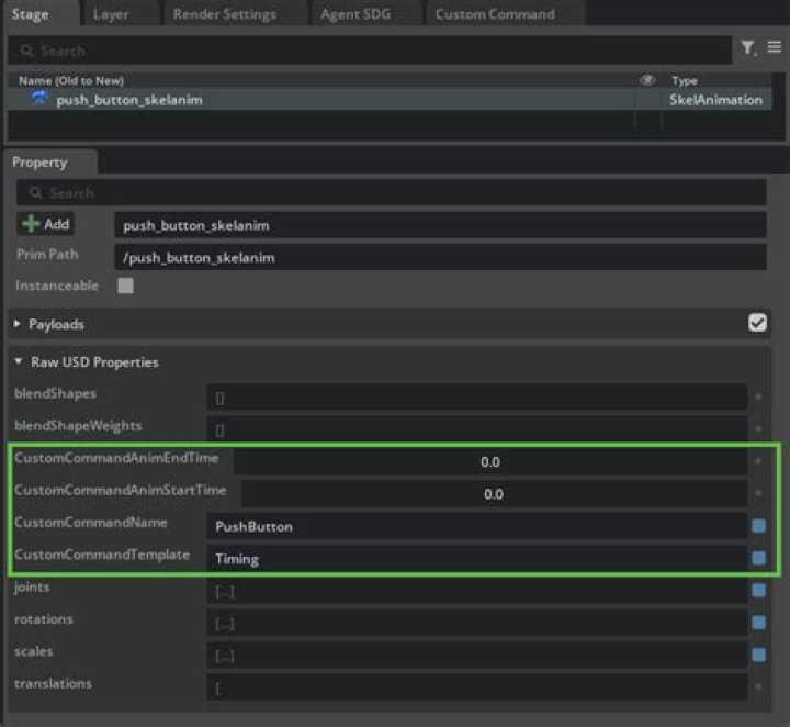 set custom command