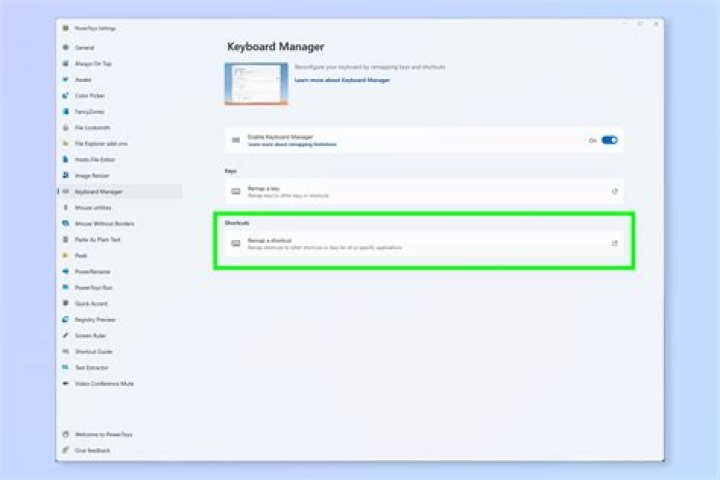set shortcut