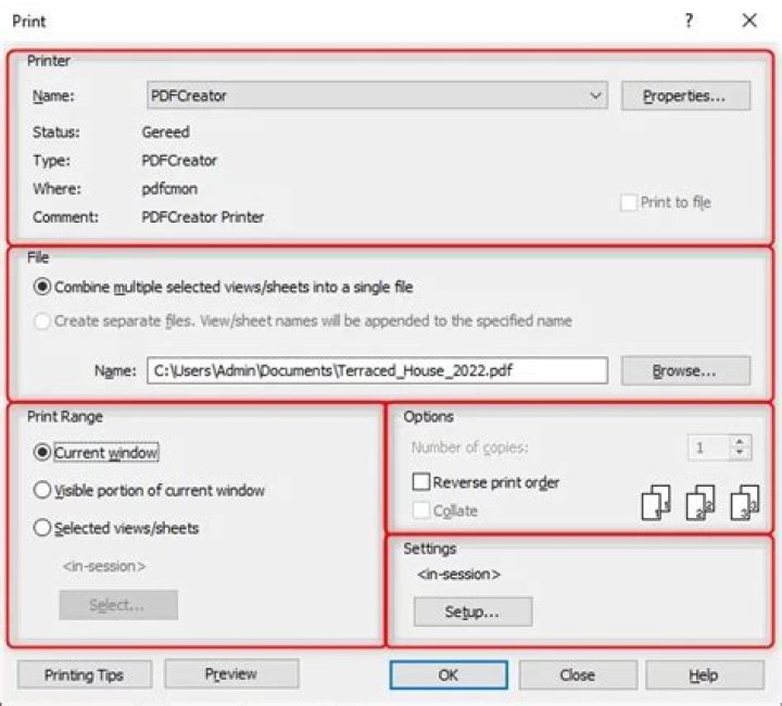 set title for PDF export in Office 2016