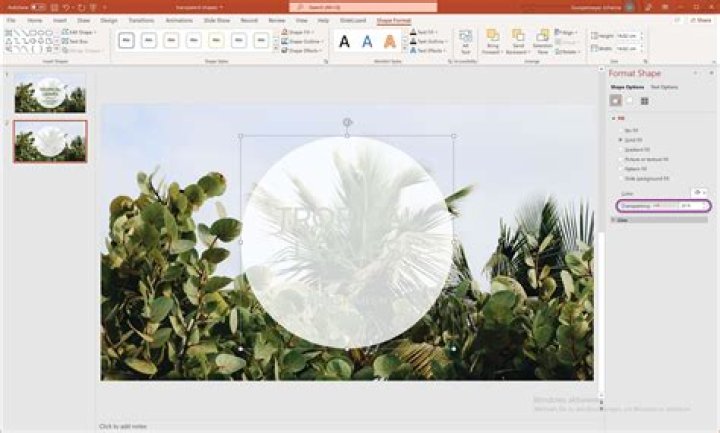 Setting transparency