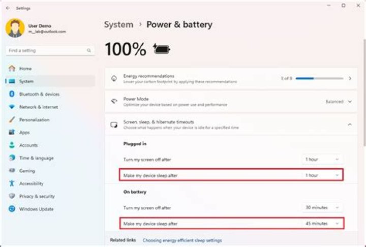 Settings - Power - Keyboard Brightness