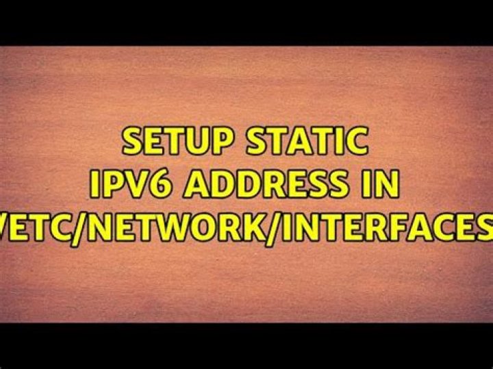 Setup static ipv6 address in /etc/network/interfaces