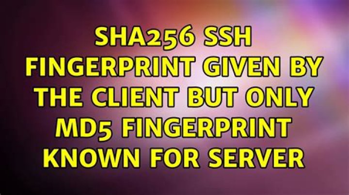 SHA256 ssh fingerprint given by the client but only md5 fingerprint known for server