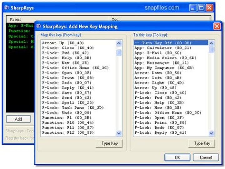 SharpKeys screenshot