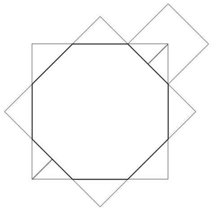 Show that the perimeter of an octagon is $8(\sqrt{2} -1)$