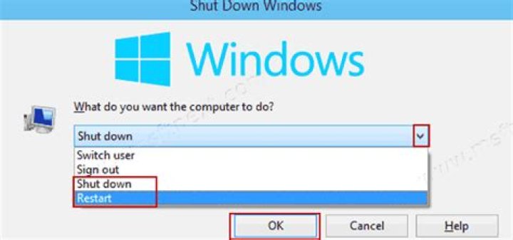 Shut Down Windows dialog screenshot