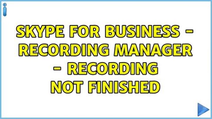 Skype for Business - recording manager - recording not finished
