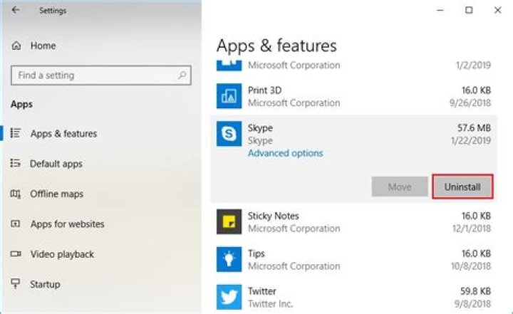 Skype UWP Uninstall