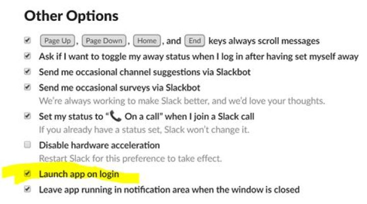 Slack Desktop wont open on login