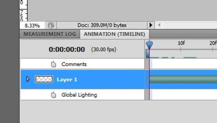 Snippet of Photoshop CS5 Animation Timeline