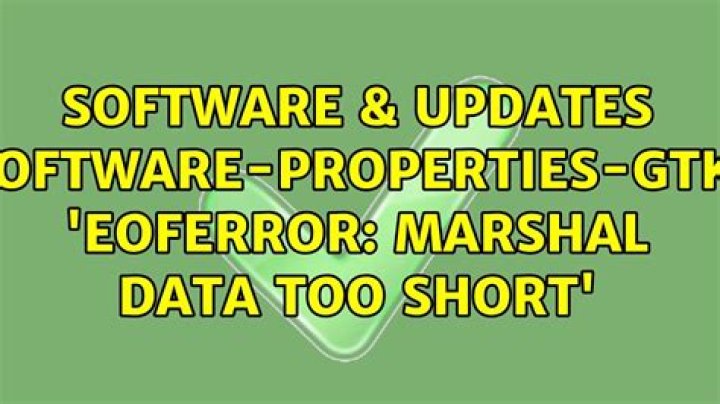 Software & Updates (software-properties-gtk): 'EOFError: marshal data too short'