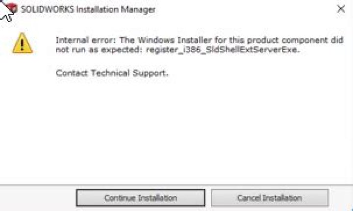 SOLIDWORKS ErrorCode:1722 CA:Register_DocMgrDLL