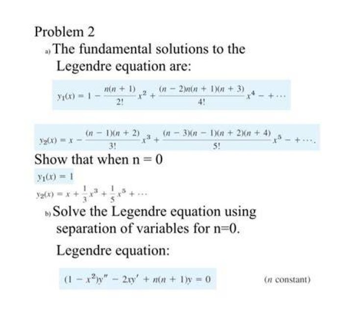 Solution of a given legendre equation