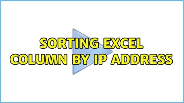 Sorting Excel column by IP address