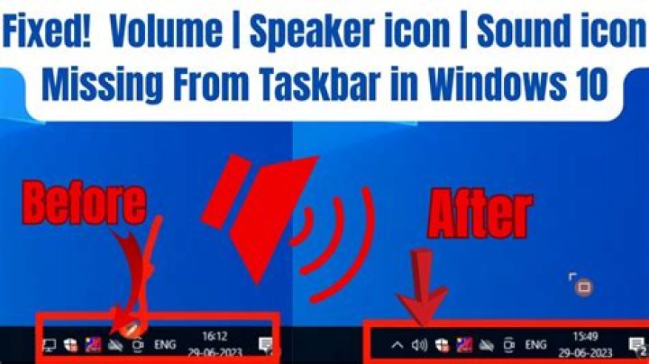 Speaker Icon in taskbar is missing