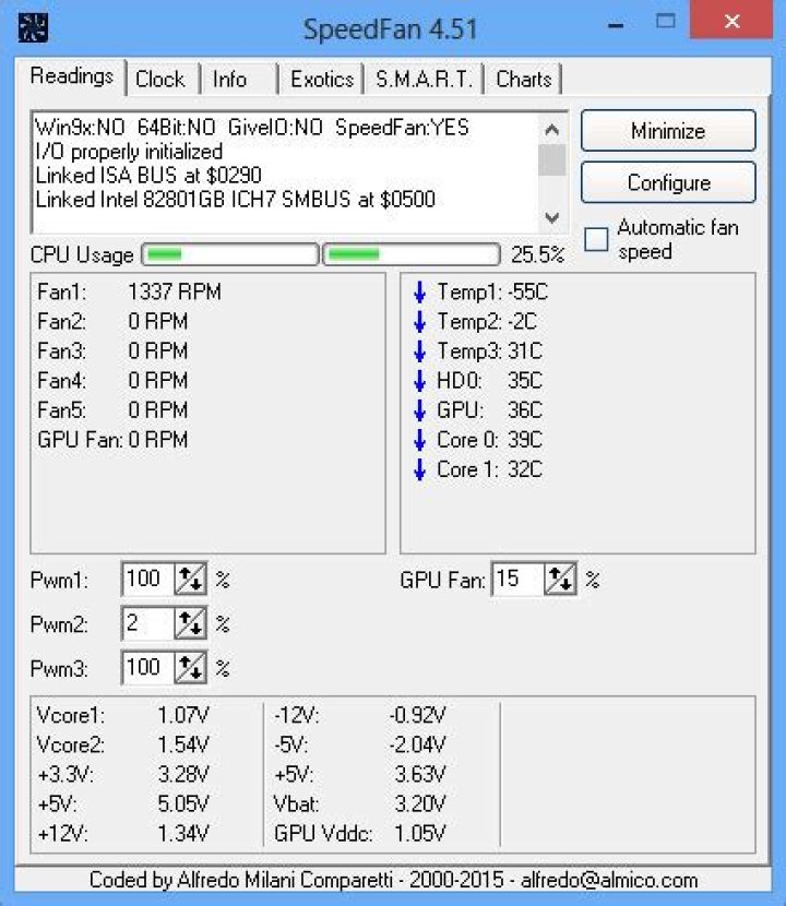 SpeedFan Screenshot