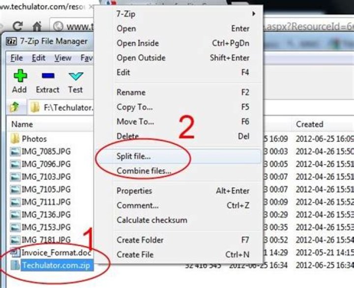 Splitting into many .ZIP files using 7-Zip