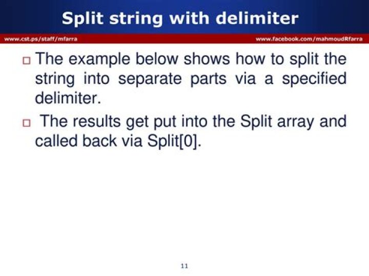 Splitting String with delimiter