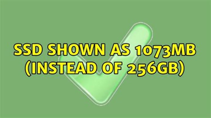 SSD shown as 1073MB (instead of 256GB)