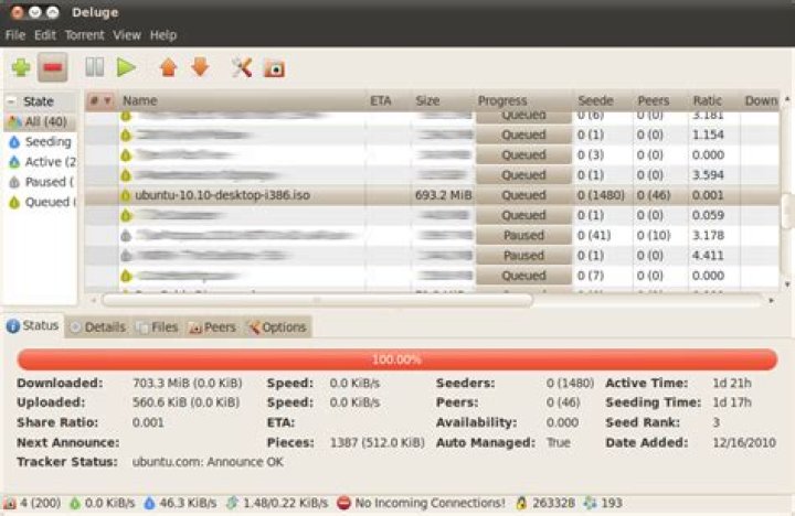 standard deluge gtk ui