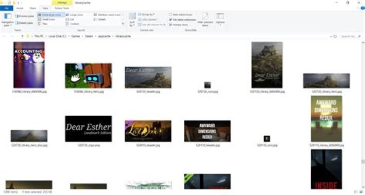 Steam library icons cache in the Windows 10 explorer