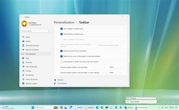 Taskbar example
