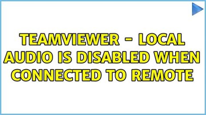 TeamViewer - local audio is disabled when connected to remote