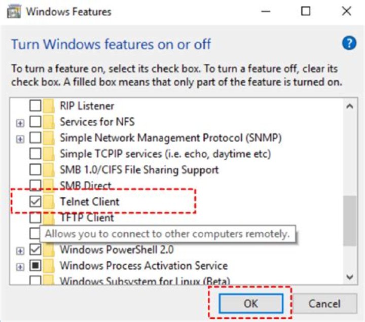 Telnet is not working in Windows XP