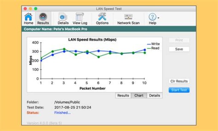 Testing LAN network speed