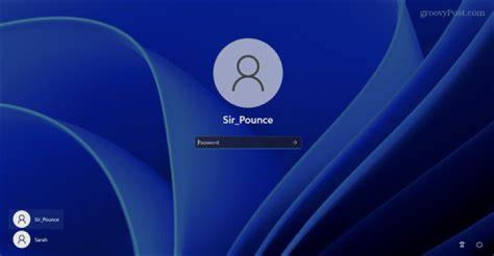 the login screen