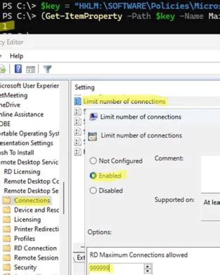 The number of connections to this computer is limited - Remote Desktop Windows Server 2012 DS R2