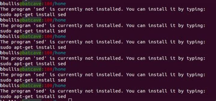 The program 'sed' is currently not installed. You can install it by typing [sed: not found]