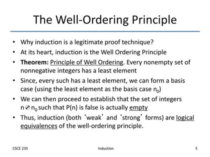 The well ordering principle