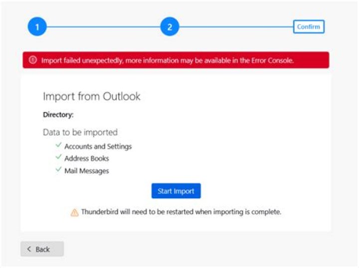 Thunderbird error when importing gpg key