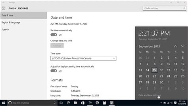 Time and Date Settings